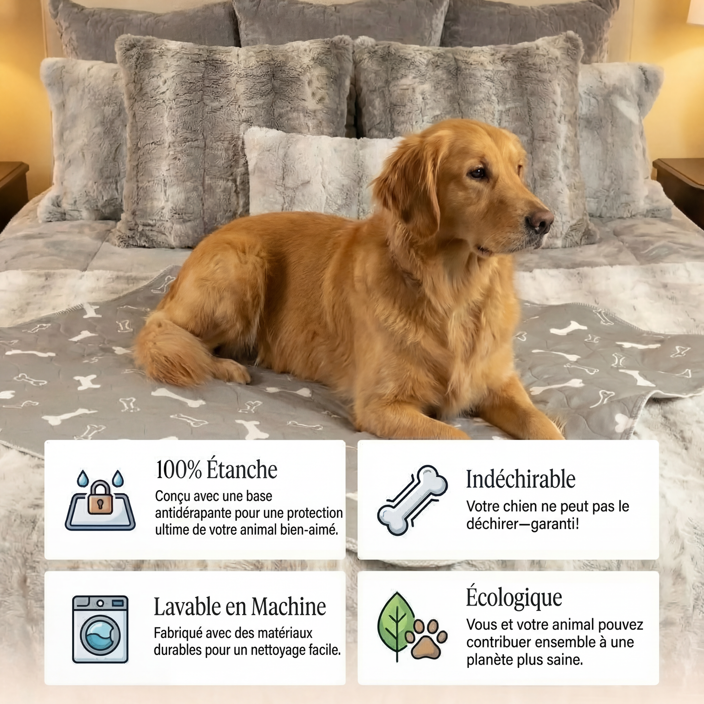 Le tapis réutilisable Puppy Care, sans odeurs ni fuites.